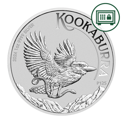 A picture of a 1 oz Silver Australian Kookaburra (2024) - Secure Storage